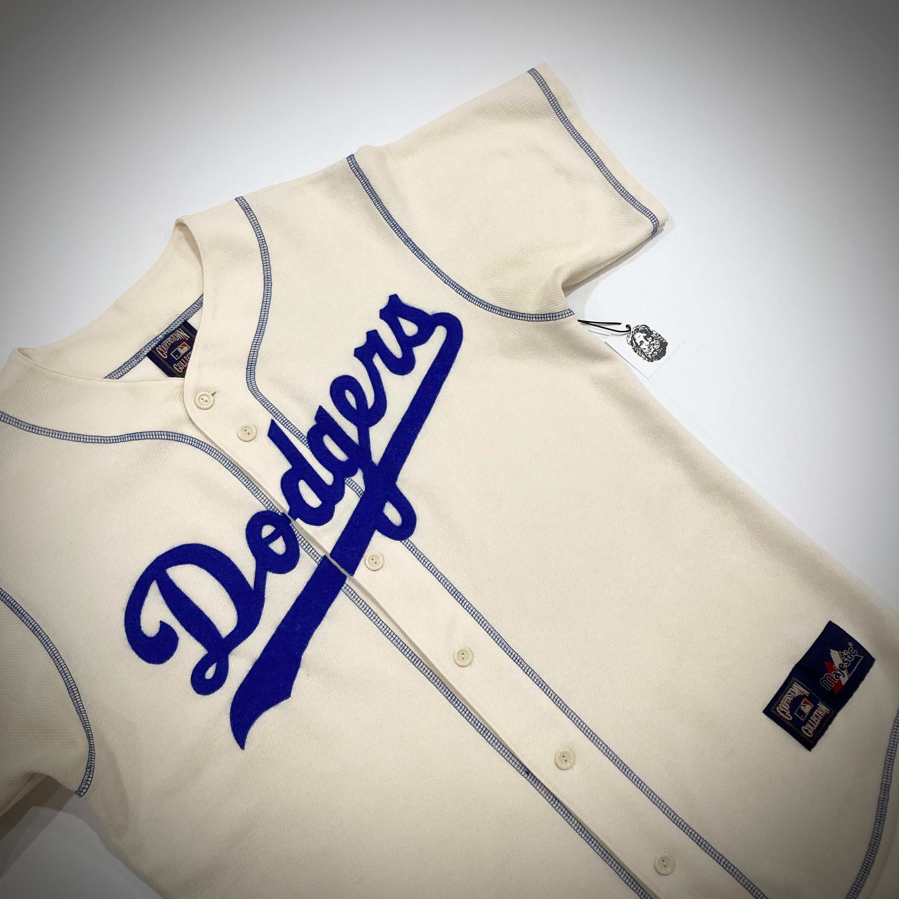 Vintage 70s Brooklyn Dodgers Jersey Roman Pro Medium 100% Polyester